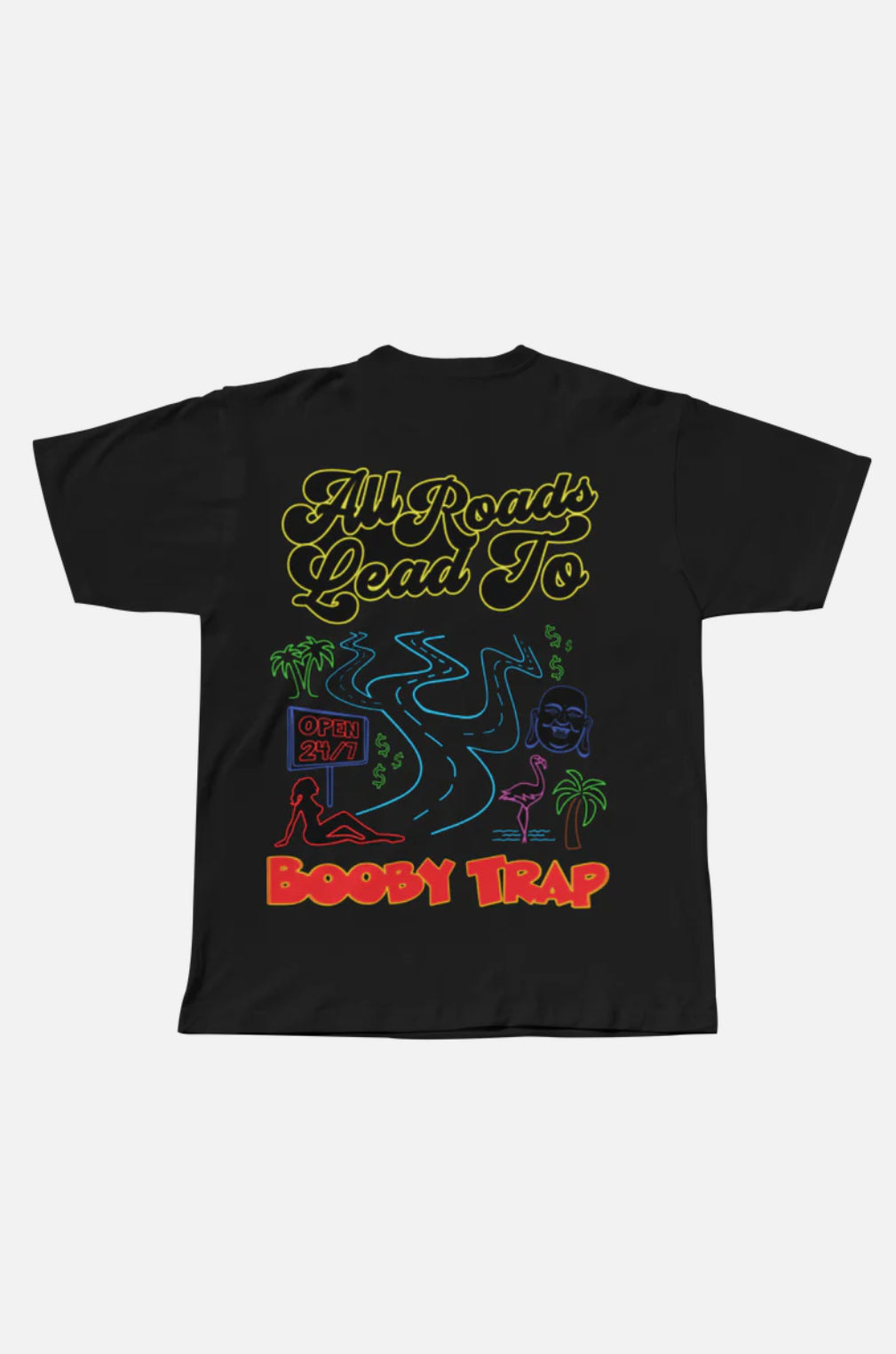 Black All Roads Lead To Booby Trap Tee