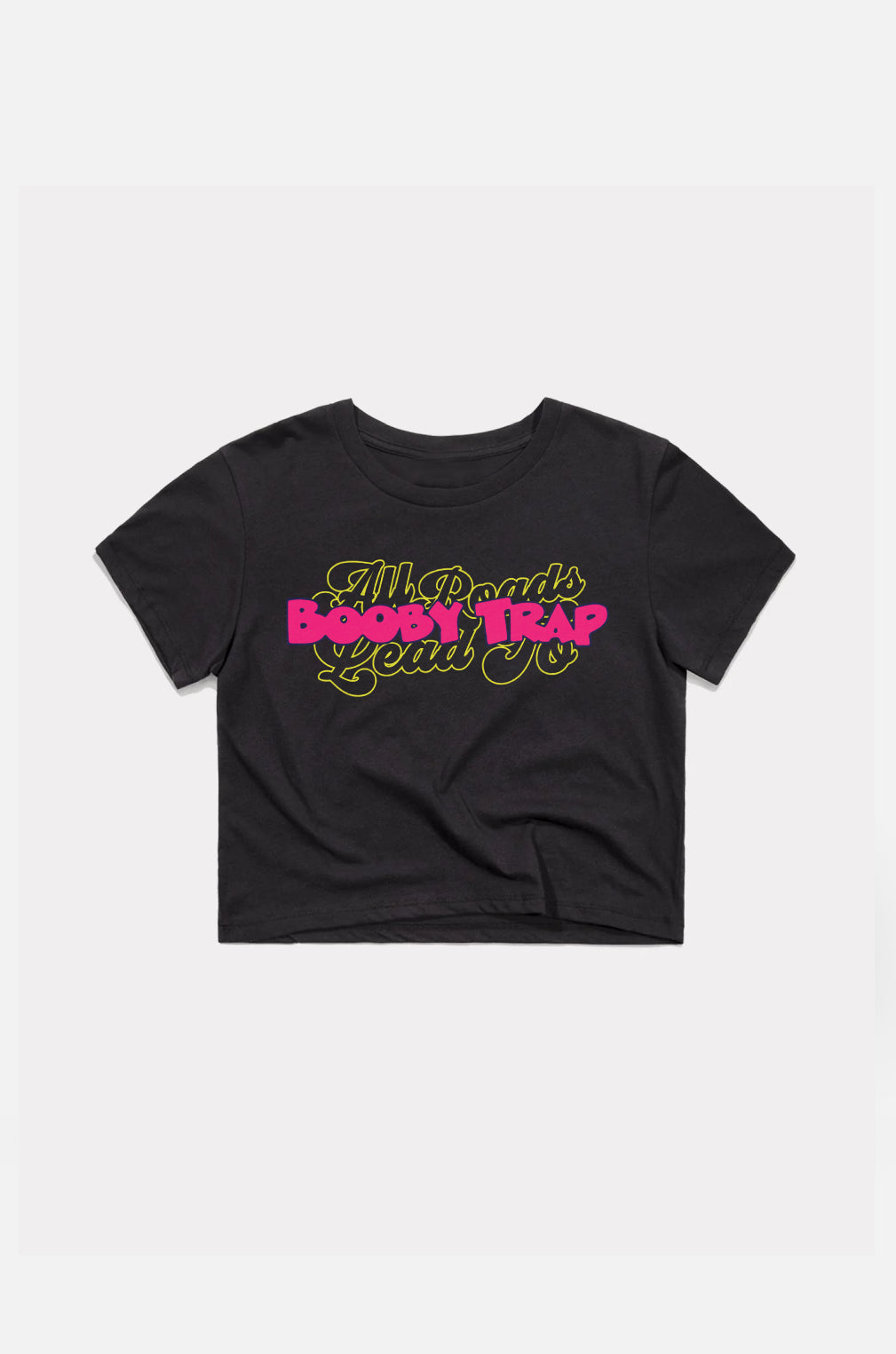 Black All Roads Lead To Booby Trap Women's Crop Top